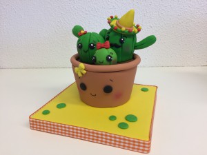Feesttaarten - 3D bloempot cactustaart met sombrero