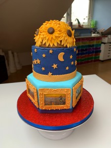 Feesttaarten - Stapeltaart fototaart Van Gogh met zonnebloemen