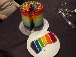 Kindertaarten - Regenboogtaart met M&Ms Melina Kindertaarten - Regenboogtaart met M&Ms Melina